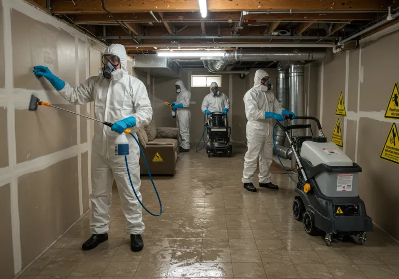 Basement Moisture Removal and Structural Drying process in West Swanzey, NH